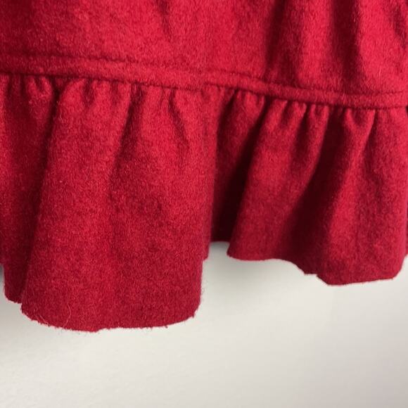 Boo Radley | Red Wool Ruffled Jacket Medium New - Picture 11 of 11